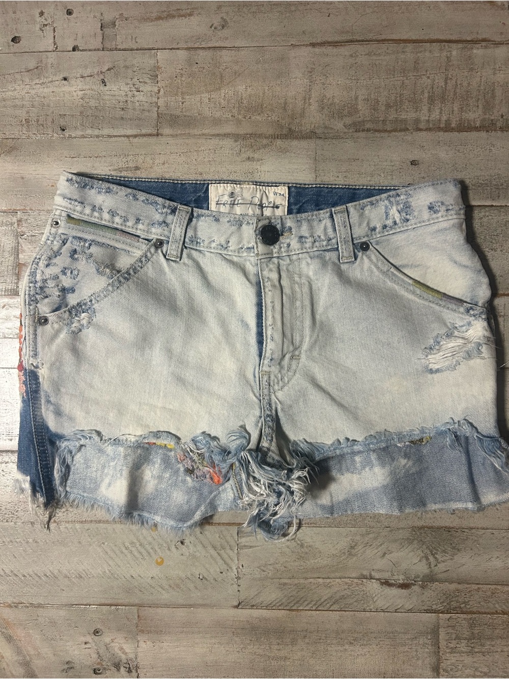 Light Wash Distressed Denim Shorts